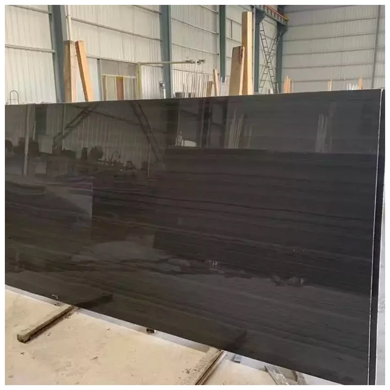 Imperial Black Wood Marble Slab