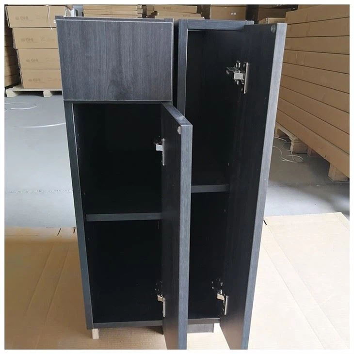 Black Wood Grain Fridege Wall Cabinet