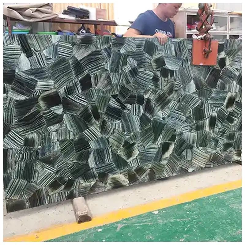green zebra crystal slab