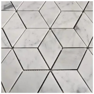 Carrara Marble Rhombus Mosaic Pobzeb