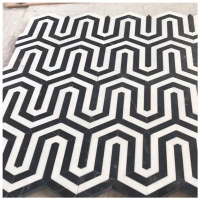Thassos Dawb Marble Berlinetta Mosaic Pobzeb