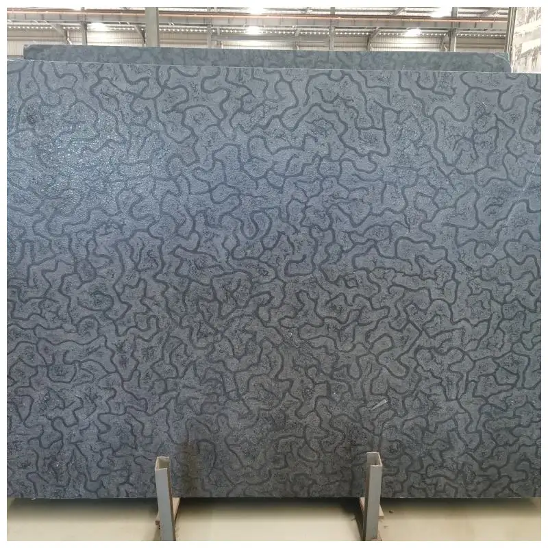 Black Oracle Marble Leathered Slabs Black Oracle Marble Leathered Slabs
