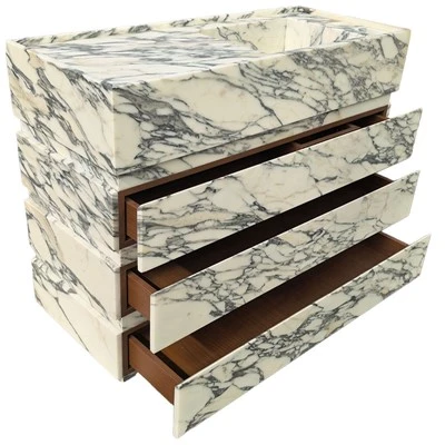 Arabescato Marble Phab ntsa -Hung Vanity Tops