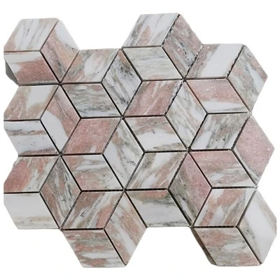 Norwegian Rose Marble Rhombus Mosaic Vuas