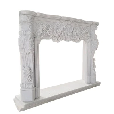 Dawb Marble Qhov cub Hearth